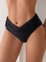 Admyyrol Women'S High-Waisted Swim Pants - Non-Transparent Quick-Dry Swim Bottoms, Stretchy Swimwear For Beach, Pool, Gym - Everyday & Special Occasions (Black), High Waisted Swimsuit, Poolside Attire, Beach Swimwear, Sleek Design, Highelastic Material - Image 3