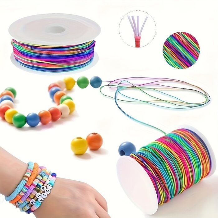 0.1Cm*9.97Meter Stretchy Sturdy Rainbow Elastic Cord For Diy Beading Braiding Bracelet Necklace String Jewelry Making Handmade Craft Supplies -Beading Cords & Threads - Image 3