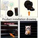 2D Acrylic Flat 2Pcs Cute Cat Acrylic Car Air Freshener - Durable Fragrance Vent Clip Aromatherapy Diffuser And Decoration, Bring A Fresh And Fragrant Driving Experience - Image 5