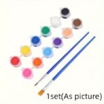 A Set Of 12 Acrylic Paint Colors With Brushes, Perfect For Diy Art Projects And Drawing. Ideal For Smooth Application, This Pigment Set Makes A Great Gift For Halloween, Thanksgiving, Or Christmas. - Image 3