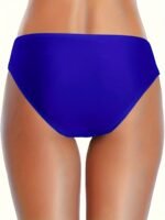 Criss Cross Ruched Swim Briefs, High Stretch Stylish Plain Or Color Block Bikini Bottoms, Women'S Swimwear & Clothing - Image 7