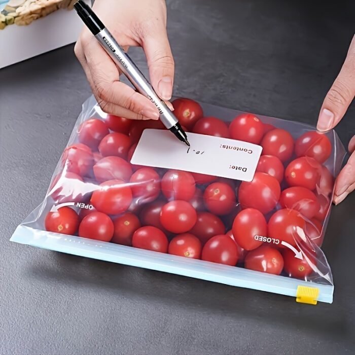 20/15/10Pcs Storage Bags, Zippered Fresh-Keeping Bag, Food Sorting Storage Bag, Food Preservation Sealed Bag, For Fruit, Grain, Vegetable And Meat, Kitchen Organizers And Storage, Kitchen Accessories - Image 2