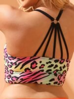 Leopard Zebra Print Ring Strappy Scoop Neck High Stretch Bikini Top, Women'S Swimwear & Clothing - Image 7