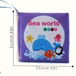 1Pc Baby Cloth Book - Non-Tearable Soft Fabric, Ocean Animal & Multi-Theme Educational Toy With Interactive Learning Buttons, Infant Cognitive Development Book For Toddlers 0-3 Years (Pink/Green/Blue/Yellow), Baby Book, Sensory Stimulation, Vibrant Illustrations, Childsafe Material, Young Children - Image 3