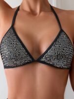 Australia New Special Edition Women'S Sequined Tie-Neck Bikini Top Triangle Set