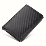1Pc Men'S Ultra-Thin Rfid Blocking Wallet - Business Style Aluminum Card Holder, Compact & Lightweight, Black Faux Leather, Multi-Functional Coin Purse For Travel, Camping & Everyday Use, Secure Travel Wallet | Sleek Wallet Design | Durable Stitching, Wallet - Image 3