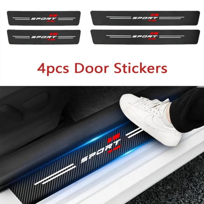 1-Pack / 4-Packs Car Door Sill Protectors, Waterproof Pvc Leather Door Welcome Mats, Anti-Scratch & Anti-Collision Strips For All Vehicle Models - Image 4