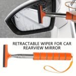 1Pc Retractable Windshield Wiper, Car Rearview Mirror Wiper With Retractable Long Pole, Retractable Car Glass Scraper, Universal Car Accessories, Portable Car Mirror Raindrop Cleaner - Image 8