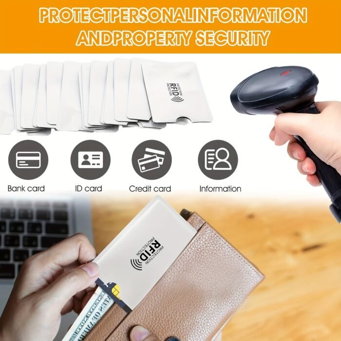 6-Pack Rfid Blocking Card Sleeves, Aluminum Foil Nfc Protection For Credit, Id, Bank Cards, Passport, No Electricity Needed, Desk & Drawer Organizers, Desk & Drawer Organizer For Home Storage - Image 2