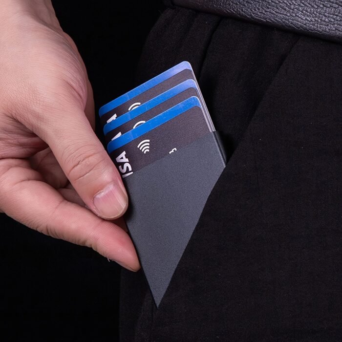 1 Men'S Aluminum Card Holder Id Rfid Credit Card Holder Automatic Pop-Up Bank Card Case Smart Detachable Mini Card Holder Holiday Gift Dad Daily Use Valentine'S Day Gift - Image 8