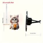 2D Acrylic Flat 2Pcs Cute Cat Acrylic Car Air Freshener - Durable Fragrance Vent Clip Aromatherapy Diffuser And Decoration, Bring A Fresh And Fragrant Driving Experience - Image 4