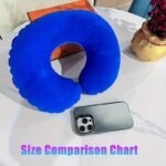 1Pc Travel Inflatable Pillow - Long Distance Travel Neck Pillow U-Shaped Inflatable Pillow/Travel Pillow. - Image 4