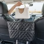 Large Capacity Car Seat Back Organizer - Durable Faux Leather Storage Mesh Bag With Hanging Mount, Lightweight Auto Interior Accessory Organizer
