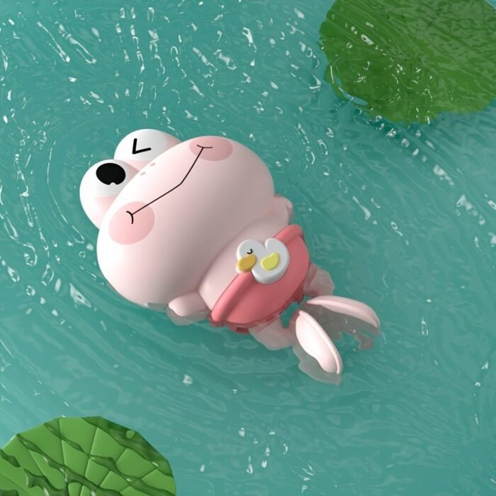 1Pc Cute Wind-Up Animal Frog Water Spray Toy, 12.5Cm Plastic Bath Toy With Water-Squirting Head For Shower And Swimming Pool Fun, Available In Pink, Blue, Green - Image 12