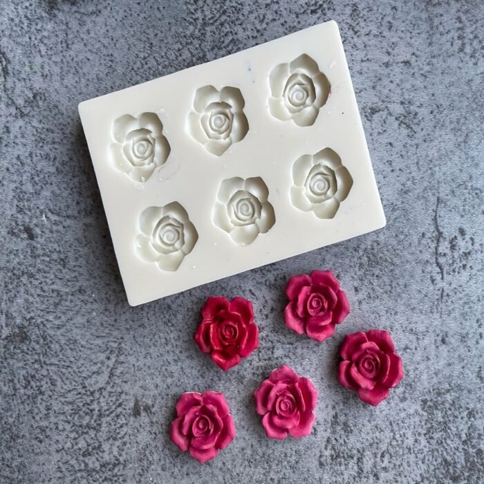 Six-Rose Aromatherapy Candle Silicone Mold Resin Polymer Clay Mold Suitable For Handmade Soap And Gift Box Decoration - Image 8