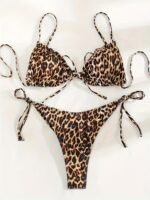 2025 New Two-Piece Bikini With Leopard Print And Ruffled Hem, Sexy Tummy Cover-Up Swimsuit - Image 6