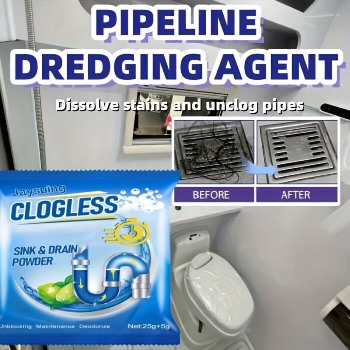 Strong Drain Unclogging Powder - Essential Tool For Motorhomes & Homes - Removes Grease, Hair, Soap Scum & Debris - Quick & Efficient Pipe Cleaning Solution For Toilets, Kitchens & More Rv Sewer Chemicals & Cleaners - Image 10