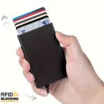 1 Men'S Aluminum Card Holder Id Rfid Credit Card Holder Automatic Pop-Up Bank Card Case Smart Detachable Mini Card Holder Holiday Gift Dad Daily Use Valentine'S Day Gift - Image 6