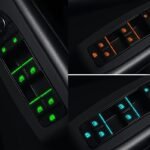 1Pc Luminous Car Switch Decal Sticker, Self-Adhesive Plastic Interior Function Markers, Available In Green/Blue/Orange, Universal Fit For Vehicle Controls - Image 8
