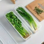 2/3/4Pcs Long Plastic Fresh-Keeping Storage Containers For Vegetables ? Refrigerator Organizer Bins For Cilantro, Green Onions, Mint, And More ? Durable Sealable Kitchen Organization Boxes Without Battery - Image 11