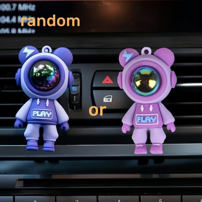 1Pc/4Pcs Astronaut Lightning Bear Design Car Air Freshener, Car Air Vent Aroma Diffuser Clip, Car Air Outlet Decoration Clip, Car Interior Decoration Accessories Eid Al-Adha Mubarak - Image 12