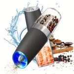 1Pc/2Pcs, Gravity-Activated Electric Salt And Pepper Grinder, Automatic Pepper Mill With Sea Salt And Black Peppercorn Grinding, Tilted Auto Grind, Battery Powered, Adjustable Coarseness, Large Capacity Hopper, Easy To Clean, One-Hand Operation, Kitchen Essential, Led Light Included, Creative Gift - Image 10