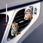 2D Acrylic Flat 2Pcs Cute Cat Acrylic Car Air Freshener - Durable Fragrance Vent Clip Aromatherapy Diffuser And Decoration, Bring A Fresh And Fragrant Driving Experience - Image 2