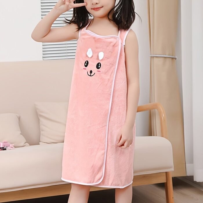 1/2Pcs Youngsters'S Cartoon Coral Fleece Bath Skirt, Soft And Skin-Friendly Cute Rabbit Ears Kid'S Bath Towel, Quick-Drying Water Absorption, Family Bathroom Bath Products. Christmas Present - Image 7