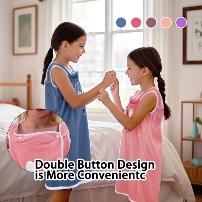 1/2Pcs Youngsters'S Cartoon Coral Fleece Bath Skirt, Soft And Skin-Friendly Cute Rabbit Ears Kid'S Bath Towel, Quick-Drying Water Absorption, Family Bathroom Bath Products. Christmas Present - Image 1
