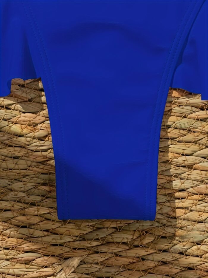 Chic Blue Low-Rise Swim Skirt With Side Ruffle Detail - Stretchy Nylon/Elastane Blend, Machine Washable, Perfect For Poolside Fashion - Image 9