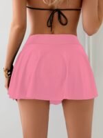 Chic Solid Color Swim Skirt For Women - High Stretch, Non-Transparent Nylon & Elastane Blend, Perfect For Beach Vacations - Image 7