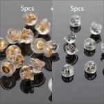 10Pcs Silicone Ear Stud Back Plug Earrings Pin Backs, Hypoallergenic Semi-Circular Hamburger Ear Plug Jewelry Accessories Safety Earrings Pin Backs Accessories - Image 11