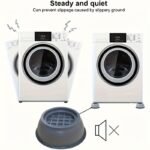 4Pcs Anti-Vibration Washing Machine Mats - Non-Slip, Shock-Absorbing Plastic Pads, Noise Reduction For Home Appliances, Durable Gray With Safety Black Base, Battery-Free, Noise Reduction Pads | Minimalist Design | Enhanced Grip Mats - Image 4