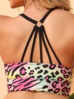 Leopard Zebra Print Ring Strappy Scoop Neck High Stretch Bikini Top, Women'S Swimwear & Clothing - Image 9