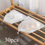 10-Pack Fabric Over-The-Door Shoe Bags - Lightweight, Dustproof, Moisture-Resistant Travel Shoe Storage Bags With Drawstring Closure - Image 5