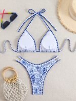 Ethnic Style Crisscross Floral Bikini - Image 5