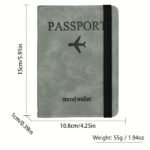 1Pc Rfid Passport Holder, Thin Passport Wallet, Retro Pu, Multi-Function Wallet, Travel Passport Bag - Image 4