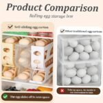 Space-Saving Automatic Egg Dispenser - Large Capacity, Transparent Rolling Egg Holder For Fridge & Kitchen Storage, Container Tray, Cabinet, On The Table - Image 7
