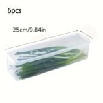 1/3/6Pcs Of Polypropylene (Pp) Food Storage Containers - Reusable Long Fridge Organizers For Vegetables, Pasta, And Eggs - Essential Kitchen Storage Boxes Safe For Food Contact. - Image 7