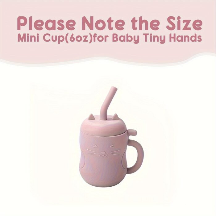 (Cat) Tiny Youngsters Learning Cup, Soft Rubber Training Cup 6Oz, Portable Feeding Cup With Lid & Straw (Leak Proof, Including Cute Stopper), Food Grade Silicone Cup For Beginner, Easy To Grasp, Easy To Clean,Christmas And Thanksgiving Gifts - Image 19