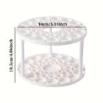 360? Rotating Brush Holder - Glazed Plastic Insert Stand, Suitable For Art Brushes, Pens, Makeup Tools - Space-Saving White Desktop Accessory - Image 3