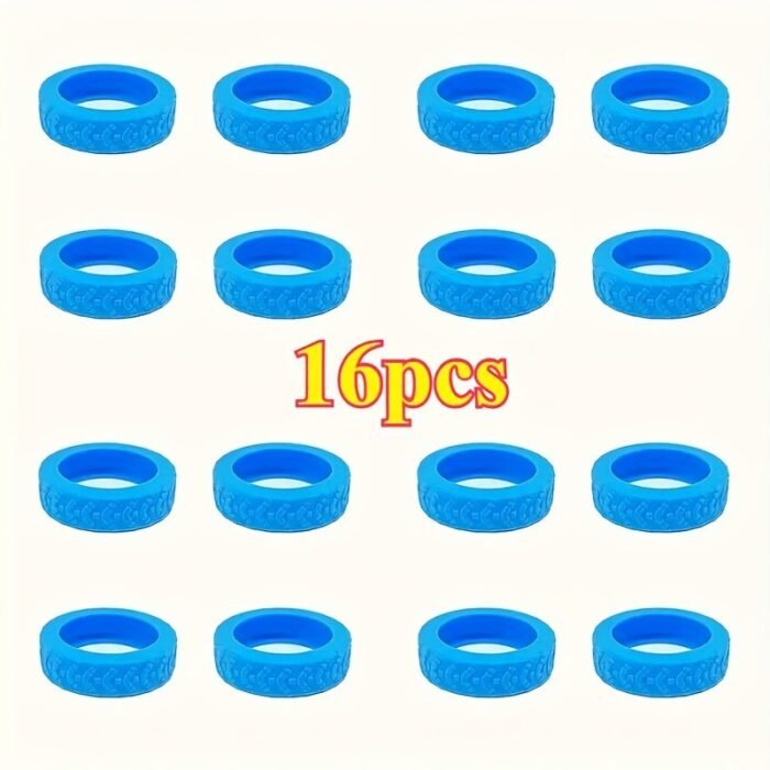 16Pcs Silicone Luggage Wheel Covers, Noise Reduction & Shock Absorption Suitcase Caster Protectors, Durable Travel Accessories For Office Chairs & Rolling Bags (Orange, Blue, Black, Pink, Purple, Yellow), Luggage For Travel - Image 5