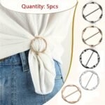 5Pcs Versatile Metal Scarf & T-Shirt Clips - Easy Knotting And Waist Cinching Accessories For Sewing And Knitting