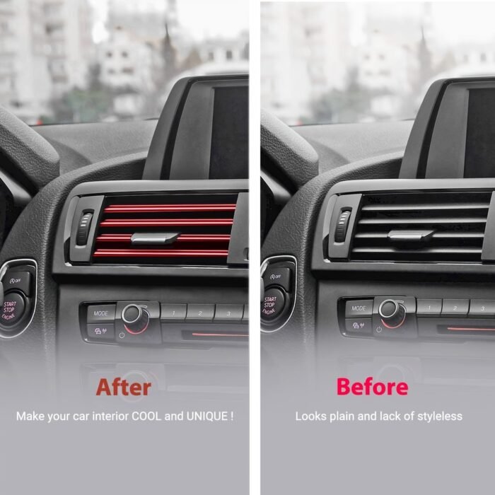 20Pcs Car Air Conditioner Air Outlet Decorative Strips, Bendable Diy Decorative Strips, Universal For Most Air Outlets, Flexible Shiny Auto Car Vent Interior Accessories For All Air Vent Outlet Christmas Gift - Image 7