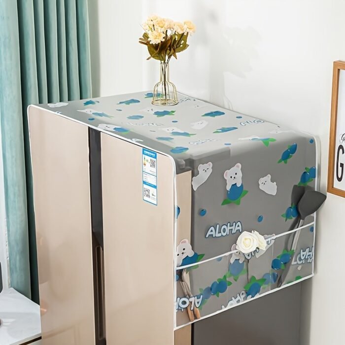 1Pc Multifunctional Drying Dust Cover With Side Pocket - Water And Oil Resistant, Easy To Clean, White Plastic, Simple Pattern, Effective Dust Control, Storage Bag, Easy To Clean Large Storage Capacity Replacement Parts For Dryer - Image 11