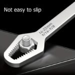1Pc Multipurpose Black 5Mm Thick Torx Wrench, Adjustable Self-Tightening Dual-Head Spanner With 3-17Mm Adapters, Durable Steel Manual Tool For Automotive & Home Repairs - Image 9