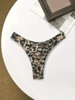 Fuba.Vi Women'S High-Waist Leopard Print Swim Bottoms - Sexy Bikini Swimsuit, Stretchy Polyester Fabric, Chic Poolside & Beachwear, Black & Brown/Pattern, Swimwear For Women - Image 2