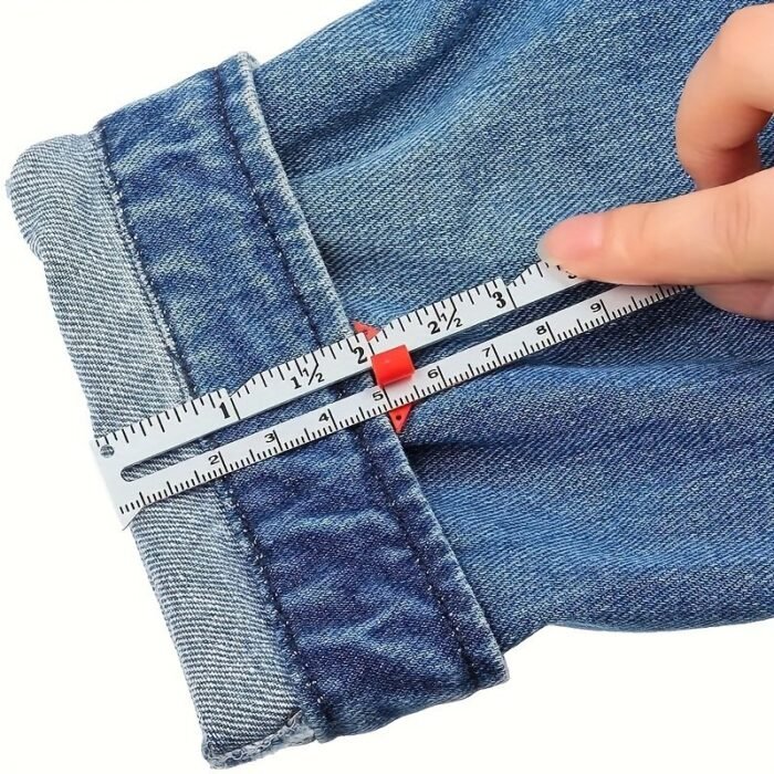 A Golden Sewing Gauge For Precise Measurements Of Fabrics, Hems, And Sewing Projects - Image 1