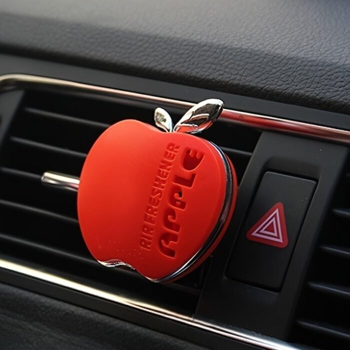 1 Pink Apple-Shaped Car Air Freshener With Floral Scent - Decorative Vent Clip Design, Includes Fragrance Insert, Ideal For Vehicle Interior Accessories, Vehicle Interior Scent|Apple Shaped Design|Durable Air Freshener - Image 2