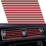 20Pcs Car Air Conditioner Air Outlet Decorative Strips, Bendable Diy Decorative Strips, Universal For Most Air Outlets, Flexible Shiny Auto Car Vent Interior Accessories For All Air Vent Outlet Christmas Gift